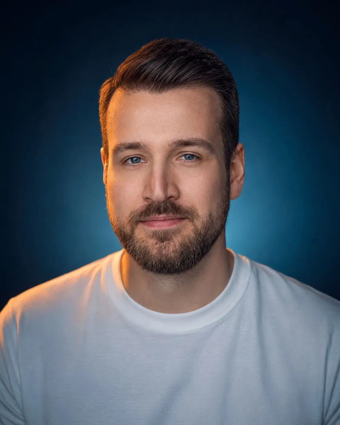 Ondrej Vatka, Senior Product Owner and Product Manager, photographed against a dark blue background.